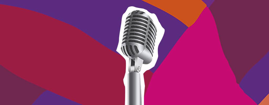 Radio Juv: ilustração de microfone de metal retrô