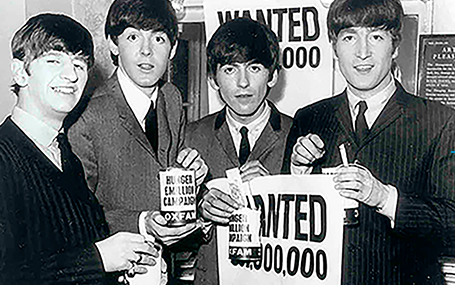 Os Beatles participam da campanha da Oxfam.